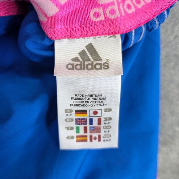 Womens Adidas Blue Pink White Climalite Shorts Athletic Polyester 4" Inseam M - Picture 4 of 13